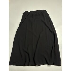 Alex Evenings Women's MP Black Flowy Skirt Maxi Wedding Minimalist Classy 90s